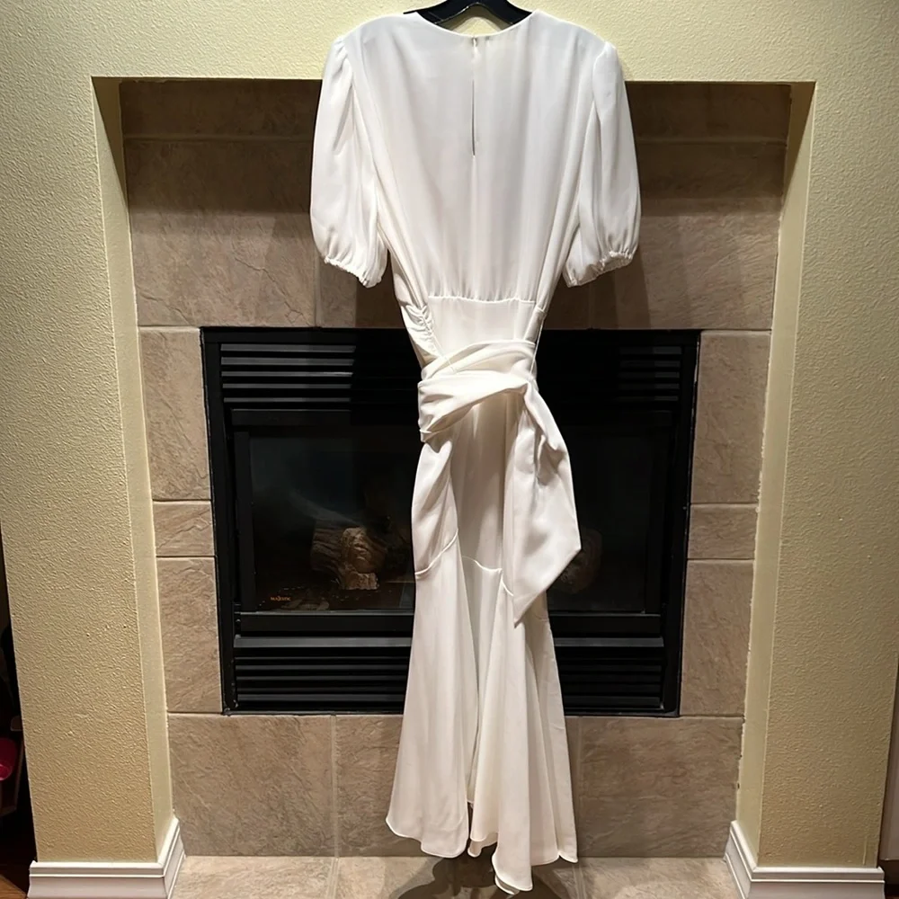 CAMILA DRESS - IVORY Crepe Ruched Mermaid Dress